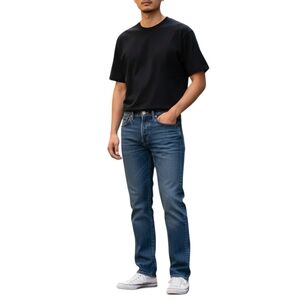 Levis 505 Regular Fit Acid Wash Men 34x30 Medium Blue Zip Fly 5 Pocket